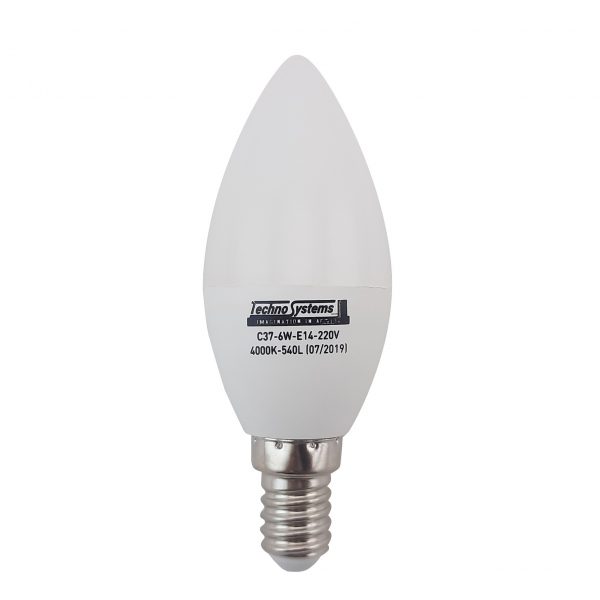 Лампа светодиодная LED Bulb-C37-6W-E14-220V-4000K-540L ICCD (свеча) TNSy