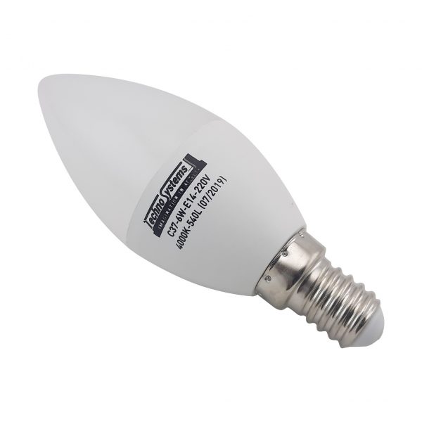 Лампа светодиодная LED Bulb-C37-6W-E14-220V-4000K-540L ICCD (свеча) TNSy
