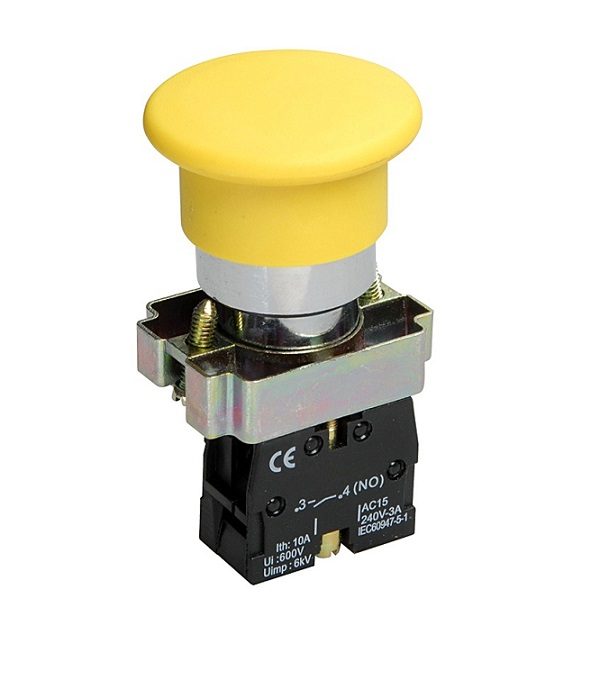 Кнопка XB2-BC51 1NO «гриб» без подсветки желтый TNSy