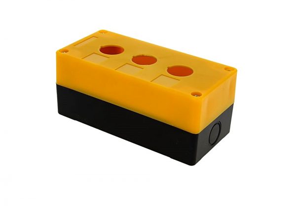 Корпус КП103 для кнопок, 3 місця, жовтий TNSy