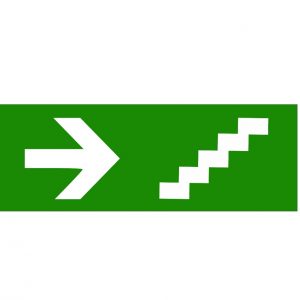 Наклейка «вказівник сходи праворуч» для аварийного светильника (320*115мм) TNSy
