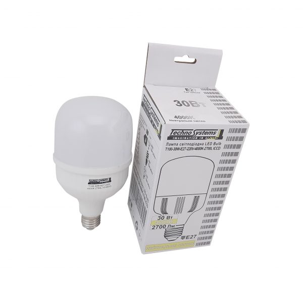 Лампа светодиодная LED Bulb-T100-30W-E27-220V-4000K-2700L ICCD TNSy