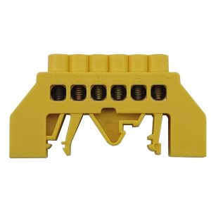 Шина універсальна  ізольована «N/PE» на DIN-рейку ШЛУ6х9-6 жовта TNSy