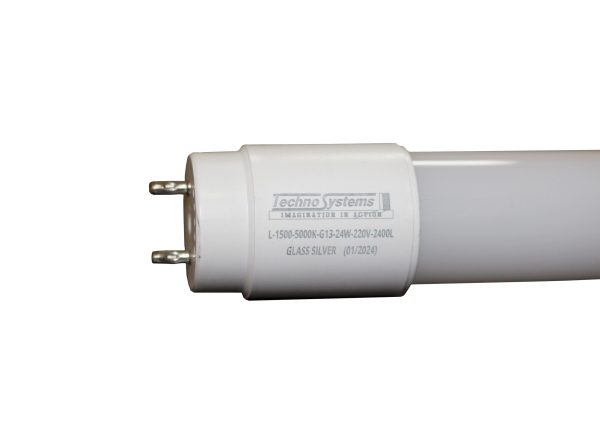 Лампа світлодіодна трубчаcта LED-L-1500-5000K-G13-24w-220V-2400L GLASS SILVER TNSy