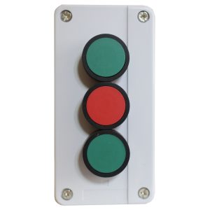 Пост кнопковий ХВ2-В311 Н29 “ПУСК-СТОП-ПУСК” 1NO+1NC+1NO зелена, червона, зелена “-” TNSy