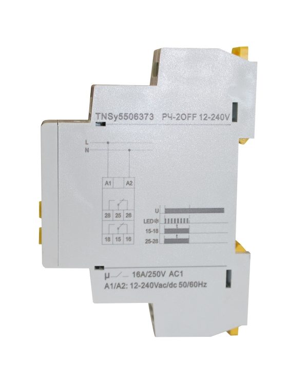 Реле часу РЧ-2OFF 12-240V AC/DC (2C/Ox16A_AC1) 0,1с-10днів. затримка вимикання TNSy