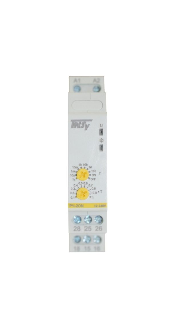 Реле часу РЧ-2ON 12-240V AC/DC (2C/Ox16A_AC1) 0,1с-10днів. затримка вмикання TNSy