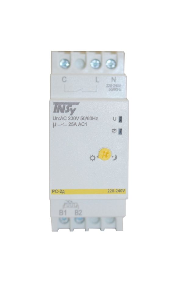 Реле сутінкове РС-2д 2мод 220-240VAC (1N/Ox25A_AC1) 5-100Iux з датчиком TNSy