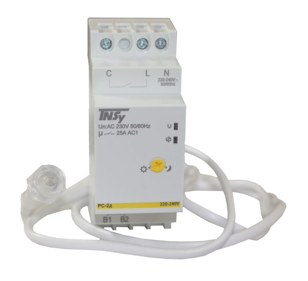 Реле сутінкове РС-2д 2мод 220-240VAC (1N/Ox25A_AC1) 5-100Iux з датчиком TNSy