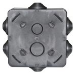 Розподільча коробка 100*100*50N IP55 PP RAL9005 6 вводів чорна TNSy