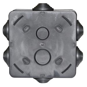 Розподільча коробка 100*100*50N IP55 PP RAL9005 6 вводів чорна TNSy