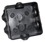Розподільча коробка 100*100*50N IP55 PP RAL9005 6 вводів чорна TNSy
