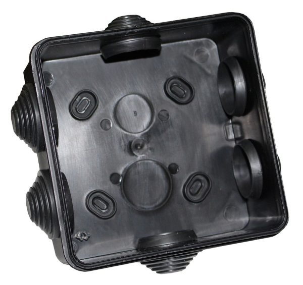 Розподільча коробка 100*100*50N IP55 PP RAL9005 6 вводів чорна TNSy