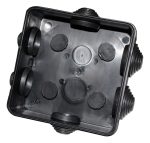 Розподільча коробка 100*100*50N IP55 PP RAL9005 6 вводів чорна TNSy