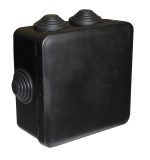 Розподільча коробка 100*100*50N IP55 PP RAL9005 6 вводів чорна TNSy