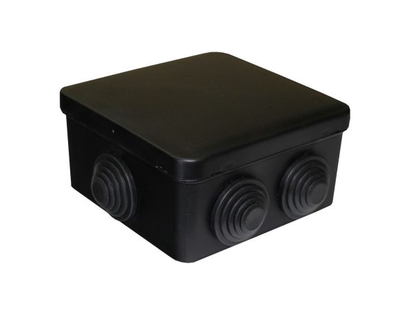 Розподільча коробка 100*100*50N IP55 PP RAL9005 6 вводів чорна TNSy