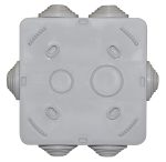 Розподільча коробка 100*100*50N IP55 PP RAL9035 6 вводів сіра TNSy
