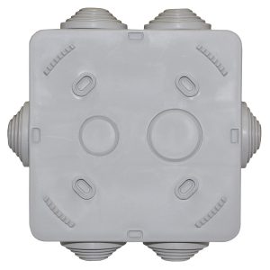 Розподільча коробка 100*100*50N IP55 PP RAL9035 6 вводів сіра TNSy