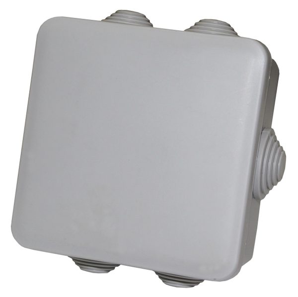 Розподільча коробка 100*100*50N IP55 PP RAL9035 6 вводів сіра TNSy