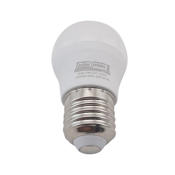 Лампа светодиодная LED Bulb-G45-5W-E27-220V-4000K-450L ICCD (шар) TNSy