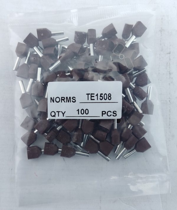 Наконечник гільза для 2х проводів TE1508 коричневий TNSy