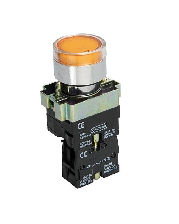 Кнопка XB2-BW3561 1NO с подсветкой, желтый TNSy