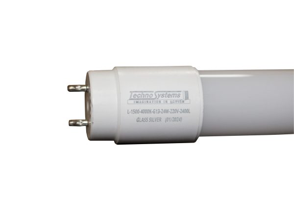 Лампа світлодіодна трубчаcта LED-L-1500-4000K-G13-24w-220V-2400L GLASS SILVER TNSy