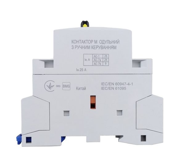 Контактор модульний РК-КМ-1-25-20 25А 230AC 2NO 2р 1мод. з ручним керуванням TNSy