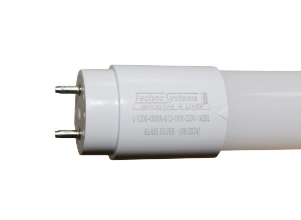 Лампа світлодіодна трубчаcта LED L-1200-4000K-G13-18w-220V-1620L GLASS SILVER TNSy