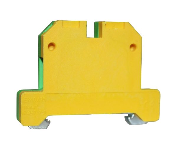 Клемма “PE” КНГз-SAK-10EK 61А, 0,5-10мм2, винтовая, желто-зеленая, наборная на DIN-рейку, без маркера TNSy