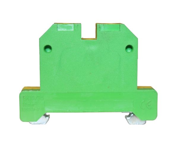 Клемма “PE” КНГз-SAK-10EK 61А, 0,5-10мм2, винтовая, желто-зеленая, наборная на DIN-рейку, без маркера TNSy