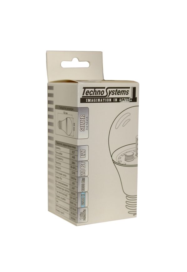 Лампа світлодіодна LED Bulb-A60-20W-E27-220V-6500K-1800L SILVER TNSy