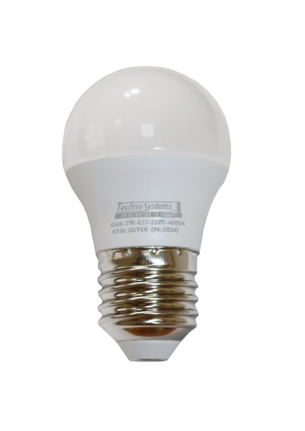 Лампа світлодіодна LED Bulb-G45-7W-E27-220V-4000K-630L SILVER TNSy