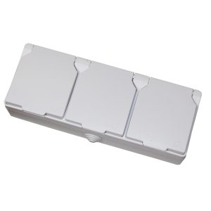 Розетка зовн. устан. 3-а з/к біла IP54 TNSy SURFACE TNSy