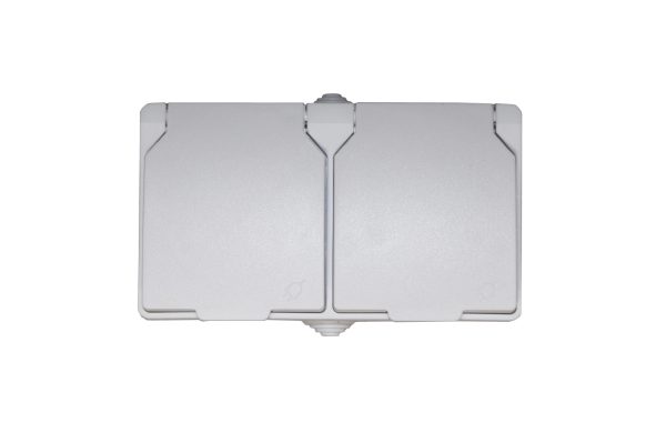 Розетка зовн. устан. 2-а з/к біла IP54 TNSy SURFACE TNSy